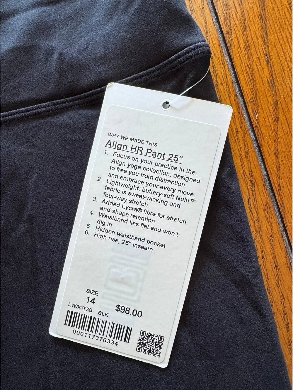Lululemon Align High Rise 25” Black Size 14 NWT - Picture 4 of 7